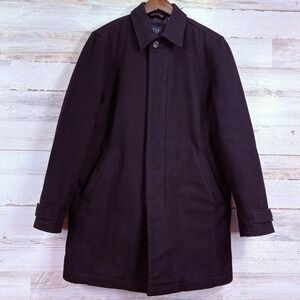 GAP Mens Black Wool Blend Peacoat‎ Jacket Size S Pockets Lined Winter Warm 40R